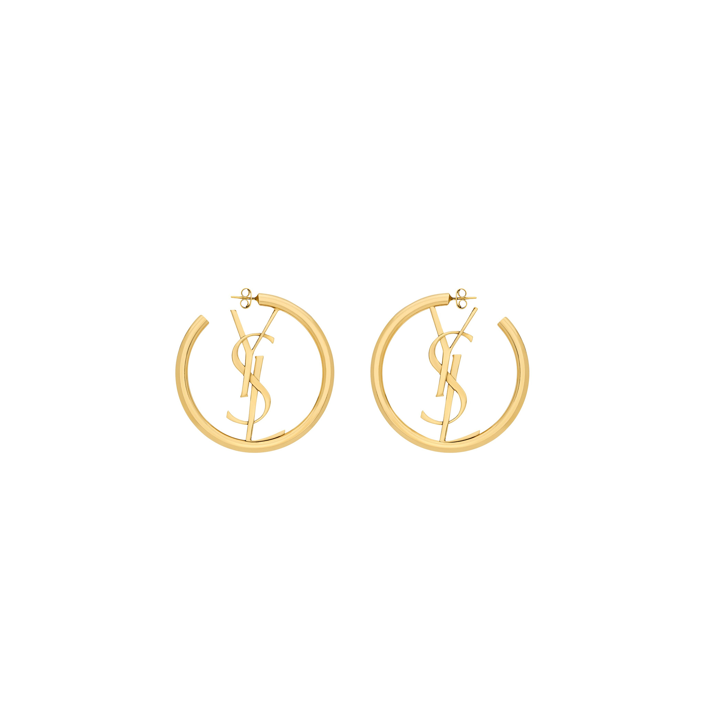 YSL CASSANDRE LOGO HOOP EARRINGS 868176Y15007005